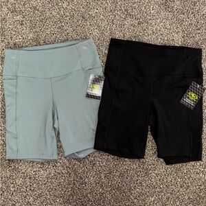 Athletic Works Women's Black and Olive Green Bike Shorts